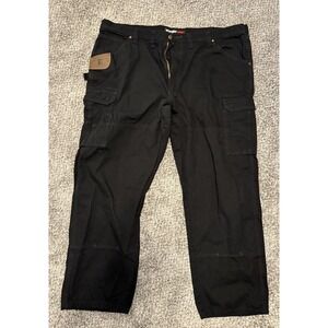 44x30 Wrangler Riggs Workwear Men's Ranger Relaxed Fit Double Knee Pants Black